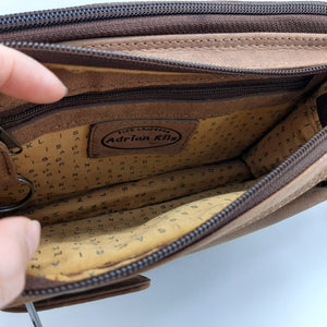 Adrian Klis Buffalo Leather 3 Way Wallet Bag Organizer Case #2323
