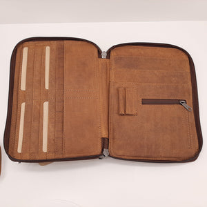 Adrian Klis Buffalo Leather 3 Way Wallet Bag Organizer Case #2323