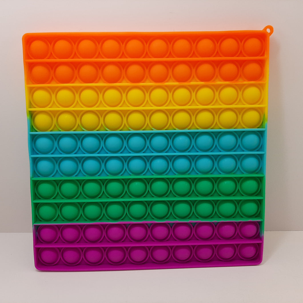 Pop it Silicon Toy Rainbow Square Medium Size