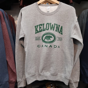 ADULT KELOWNA LOGO BEAR SWEATSHIRT GRAY