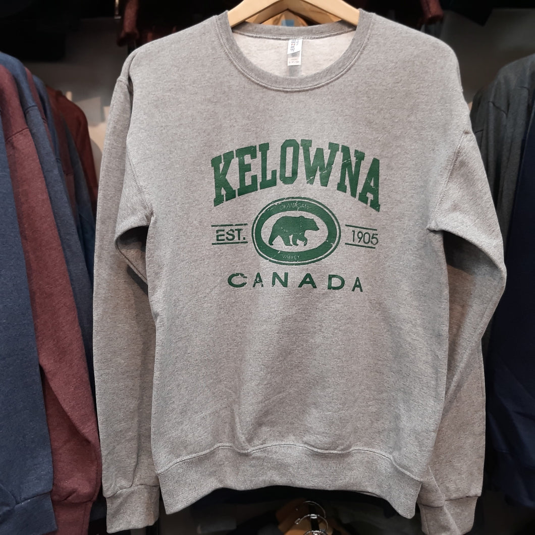 ADULT KELOWNA LOGO BEAR SWEATSHIRT GRAY