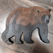 Load image into Gallery viewer, Cribbage Board Bear Handcrafted in BC by Andrew Riddle
