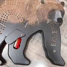 Load image into Gallery viewer, Cribbage Board Bear Handcrafted in BC by Andrew Riddle
