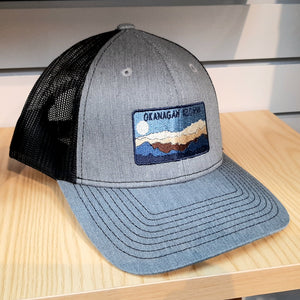 Adult Mesh Back  Graphic Cap Mountain Designed  Kelowna Gray X Blue