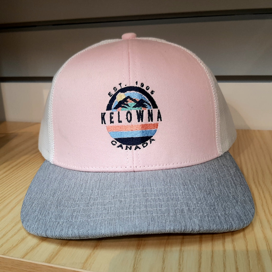 Adult Mesh Back Baseball Cap Hat Designed Kelowna Canada Pink