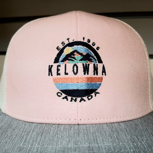Adult Mesh Back Baseball Cap Hat Designed Kelowna Canada Pink