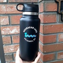 Load image into Gallery viewer, Insulated Stainless Steel Water Bottle With Straw BLACK 32oz Ogopogo
