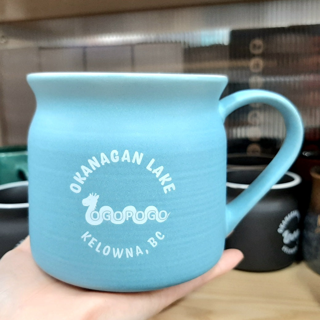 Ogopogo Okanagan Kelowna Clay Mug Cup Pale Blue