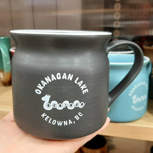 Ogopogo Okanagan Kelowna Clay Mug Cup Charcoal Black