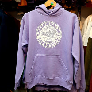 Adult Kelowna BC Lifestyle Ogopogo Hoodie  Purple